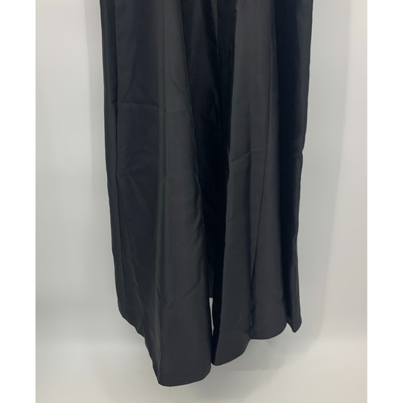 Alfred Sung Gown Dress Black Satin Maxi Cut Out Sleeveless Slit D840 - Picture 14 of 15